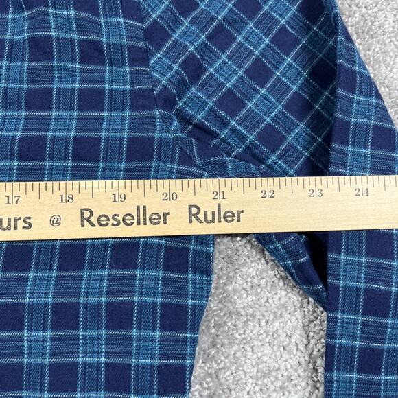 Jachs Flannel Shirt Mens Medium Button Down Plaid Soft Stretch Blue NWT - Picture 12 of 14
